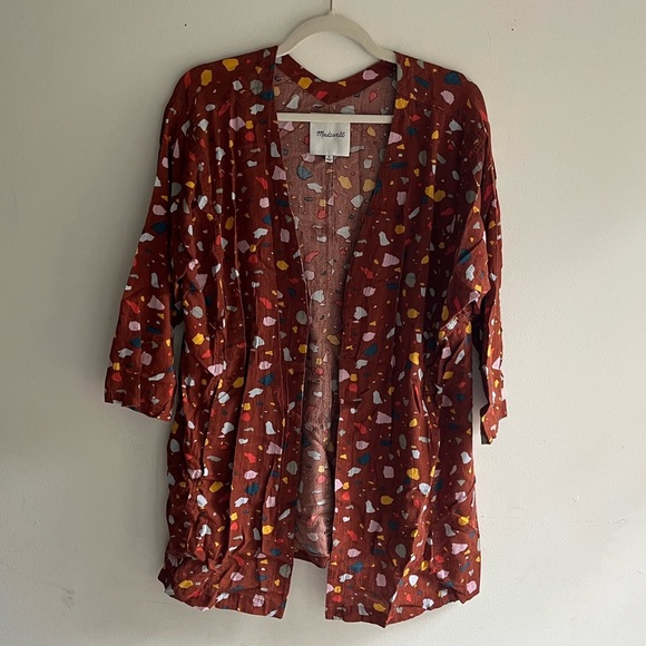MADEWELL Short Robe Jacket Terazzo Burnt Umber Size Medium - Picture 3 of 8
